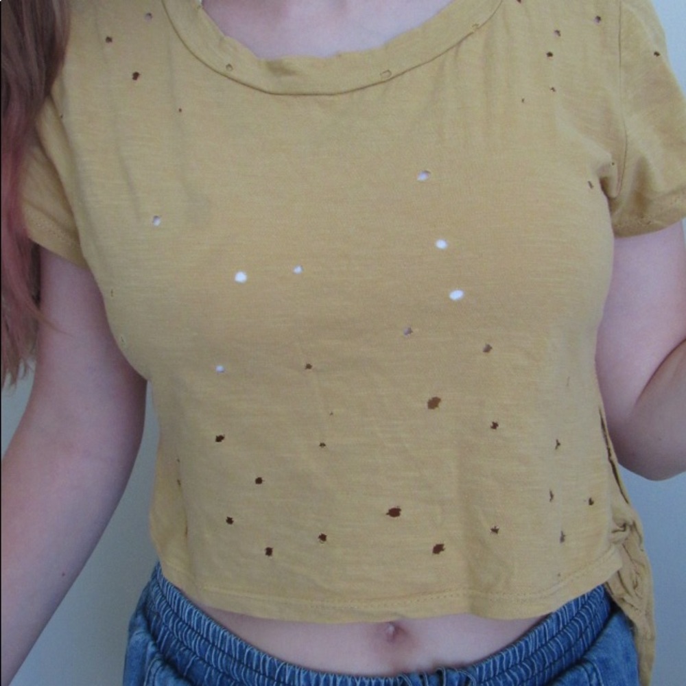 Girls Cropped Mustard Yelllow top